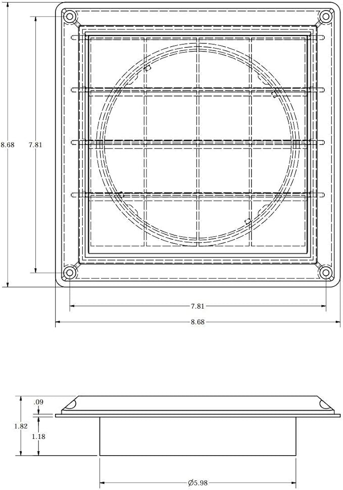 Lambro Industries 361W 6" Louver Vent Hood