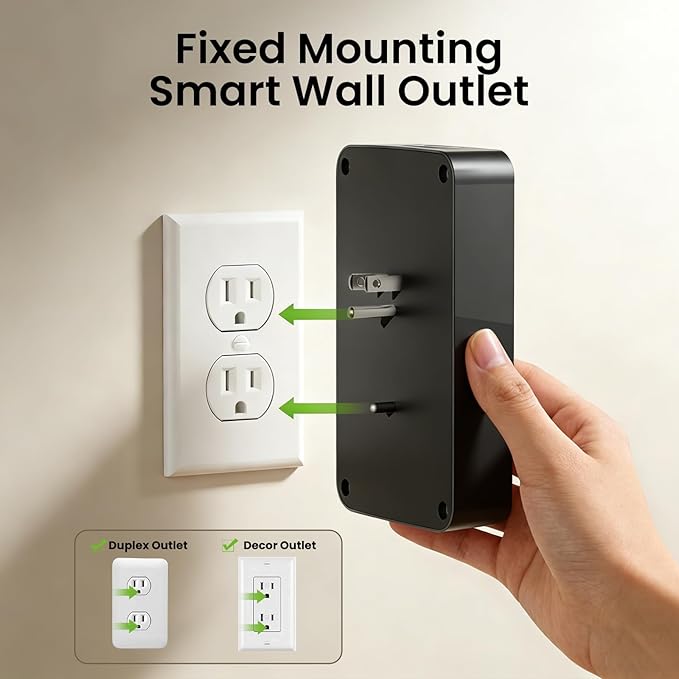 GHome Smart Power Strip, 1800W/15A High Power Devices Support Surge Protector Extension Cord, 9 in 1 Smart Plugs that Works with Alexa Google Home, 2.4 GHz WiFi Wall Outlet Extender, No Hub Needed