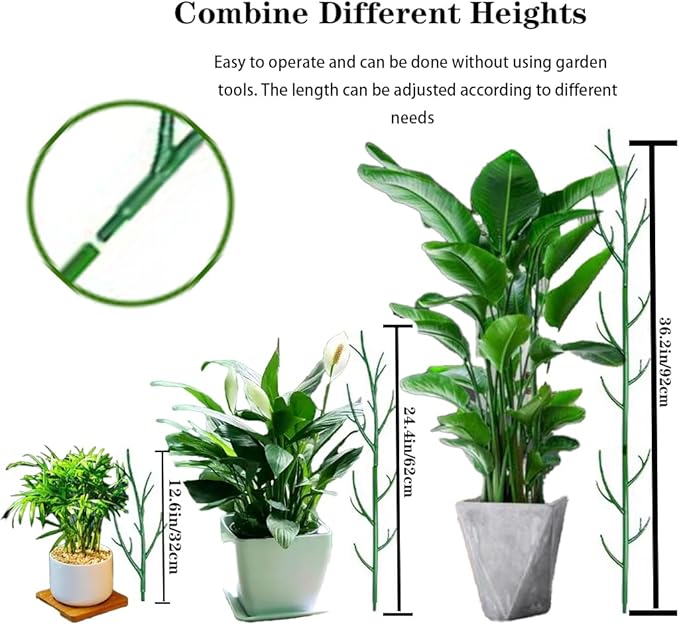 Monstera Plant Support Stakes, 4 Pack Stackable Garden Trellis Climbing Plant Support Structures with Extension Poles for Indoor Outdoor Potted (28''- 4 Pack)