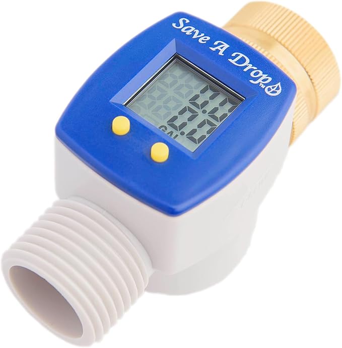 2-Pack P3 Water Flow Meter with Heavy Duty Brass Swivel | Measure Gallon Usage from an Outdoor Garden Hose | Great for Campers | Helps Conserve Water