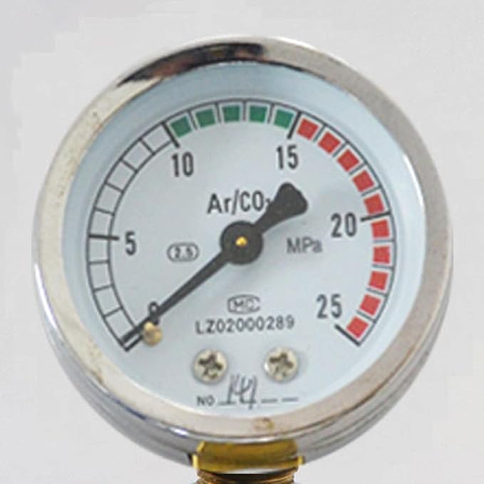 Amagogo Regulator Welder Argon CO2 Regulator Meter Pressure Gauge Aluminum Alloy Gas Regulator Welders Flowmeter Suitable for Chemical Electronics MIG We, single