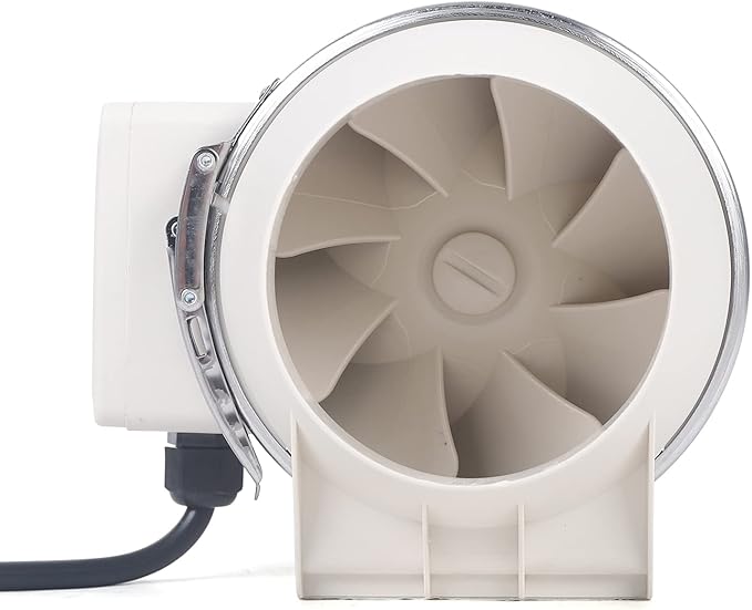 129CFM 4 Inch Inline Duct Fan Tube Ventilation Fan Silent Waterproof Vent Exhaust Blower Air Circulation Duct Fan for Kitchen Bathroom Toilet Grow Tent Greenhouses 220 m³/h (4 inch/White)