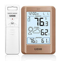 Indoor Outdoor Thermometer Wireless Weather Station External Thermometer Hygrometer Monitor with 330ft Range Remote Sensor, Battery Operated Backlit Display (Khaki)