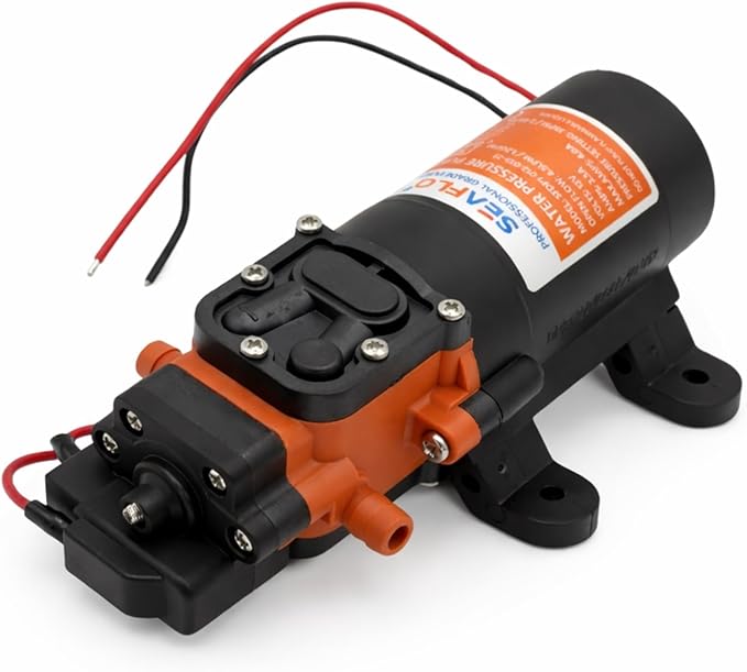 SEAFLO 21-Series Water Pressure Diaphragm Pump - 12V DC, 1.2 GPM, 35 PSI with Adjustable Pressure Switch, Self-Priming, Quiet Operation for RV, Boat, and Off-Grid Applications