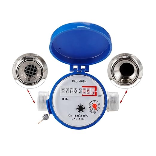 Male Thread Water Flow Sensor Smart Water Meter Mechanical Rotary Wing E-Type Digital Display Pointer Counter Cold Water Meter Measuring Tools