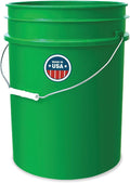 ePackageSupply 5 Gallon Bucket - Food Grade Bucket, Metal Handle Grip, BPA-Free, Heavy-Duty 90 Mil HDPE Plastic Pail, Stackable Utility Container, Made in USA, Lid Not Included, Green, 1 Pack