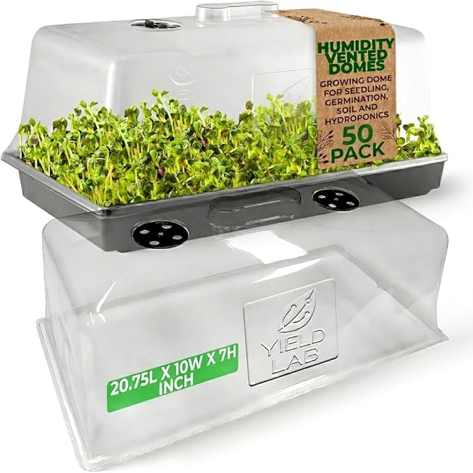 7 Inch Clone Dome - 50 Pack Humidity Vented Domes – Plant Growing Propagation Dome for Seedling, Germination, Soil & Hydroponic Horticulture