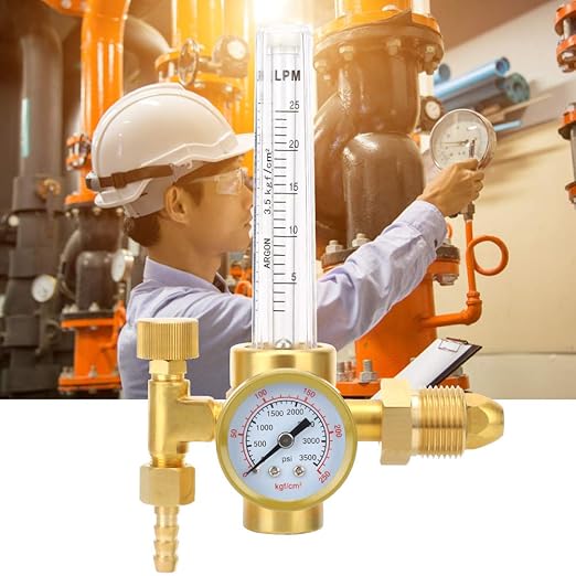 Luocute Argon CO2 Regulator, Reliable and Accurate Flowmeter with CGA580 Adapter and Tube, for Mig Welding Machines