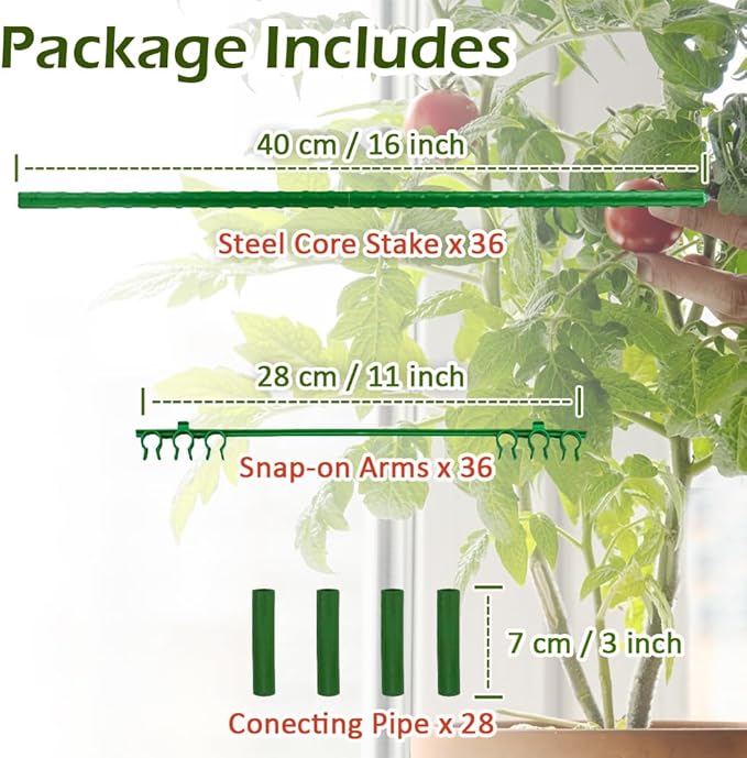 Orgrimmar 4 Pack Tomato Trellis & Cages, Plant Support Stakes for Outdoor Vertical Garden, Climbing Plants, Vegetables, Tomatoes, Cucumbers