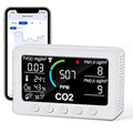 12 in 1 Air Quality Monitor Indoor,Air Quality Tester for Home,Air Quality Meters for CO2,TVOC,PM1.0,PM2.5,AQI,Temperature and Humidity,Air Quality Detector for Home,Office (White)