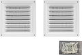 2pcs Attic Vent Soffit Vent Aluminum Wall Vent Metal Shed Vent Square Vent Louver Vent Grille with Built-in Insect Screen for Exterior Door House Attic Garage Ceiling (White 8" x 8"-2 Pack)