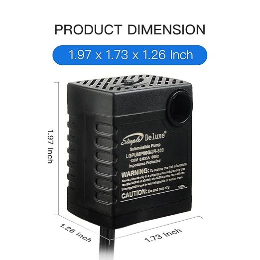 Simple Deluxe 80GPH Submersible Water Pump (300L/H 4W) with 6' Cord and 2 Threaded Nozzles for Fountains, Ponds, Aquariums and Hydroponics, 10 Pack
