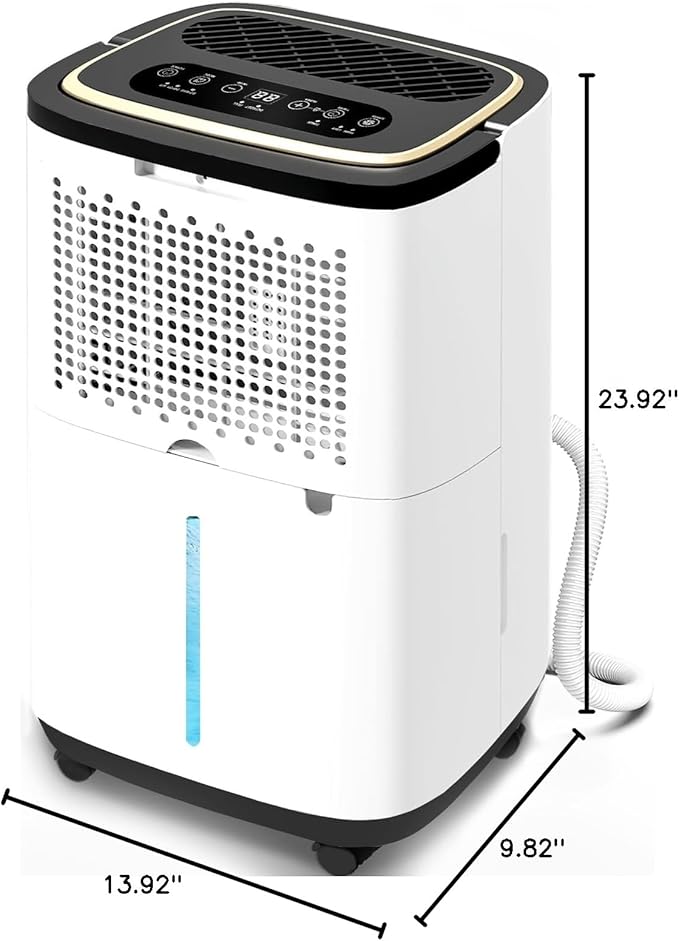 5000 Sq. Ft. Dehumidifier for Basement, 50 Pint Quiet Dehumidifiers for Home with Drain Hose, Smart Humidity Control, 24H Timer & Child Lock, Ideal for Large Rooms, Bathroom, Bedroom, Garage