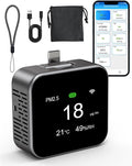 Air Quality Monitor Plug-in, Portable Air Tester for PM2.5, CO2, TVOC, PM10, Temperature, Humidity with Visual and Audible Alarm, App Control for Indoor and Outdoor