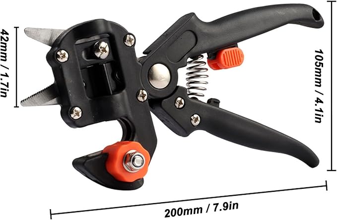 Premium Garden Grafting Shears Professional Grade Pruning Tool with 3 Interchangeable Blades for Fruit Tree Grafting and Plant Propagation (10113 Card Packing)