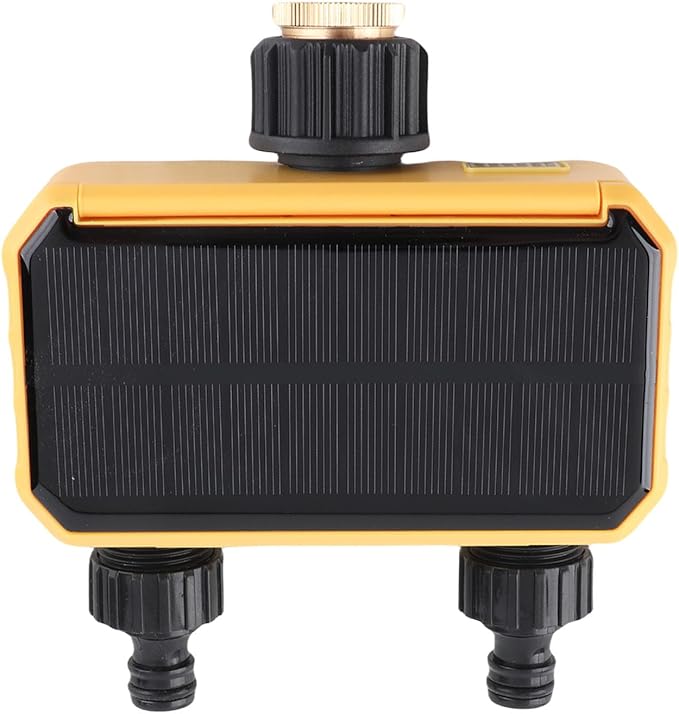 Smart WiFi Water Timer, Solar Sprinkler Valve Timer, Brass Inlet Garden Hose with APP Remote Control, Voice Compatible, Rain Delay & Manual Mode, Ideal for Garden Irrigation