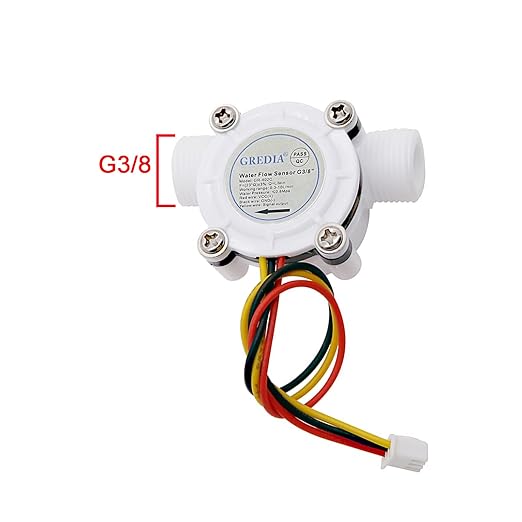 3/8" Water Flow Sensor Food-Grade Switch Hall Effect Flowmeter Fluid Meter Counter 0.3-10L/min