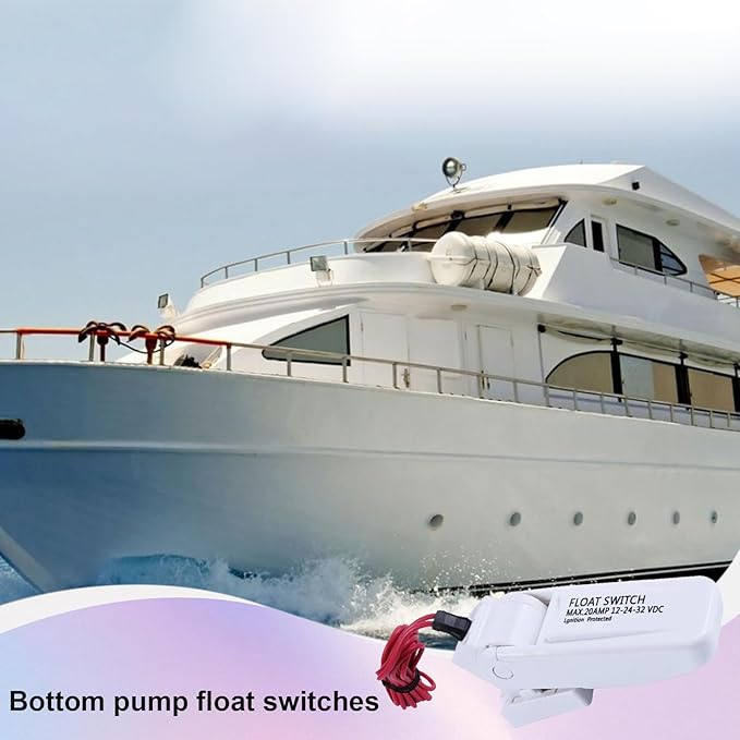 Float Control - Automatic Activation Bilge Pump Button, Waterproof 12V Pump Trigger | Marine Float Button Sensor, Reliable Bilge Pump for Water Quality Control and Boat Use