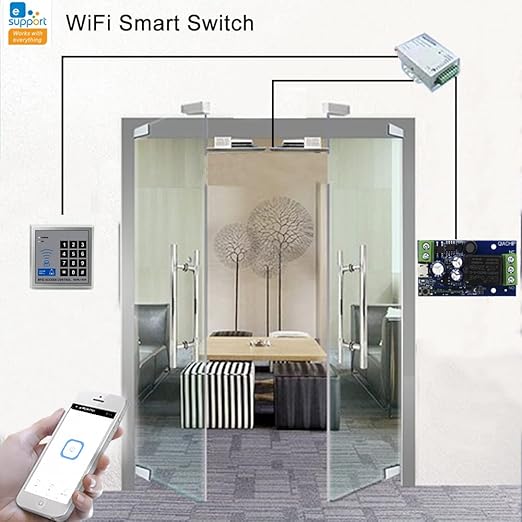 Ewelink WiFi Wireless Smart Relay Module USB 5v 1 Channel Inching Selflock 7V-48V Remote ON Off Power Switch for Access Control, Garage Door,Home Automation, Compatible with Alexa Google Home