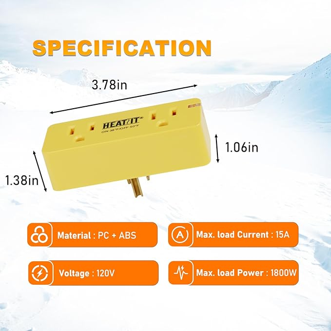 HEATIT ET-21 Freeze Thermostatically Controlled Outlet On at 38F /Off at 50F ET-24 1PCS