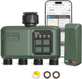 WiFi Water Timer 4 Zone for Garden Hose, Smart Sprinkler Timer with 984ft RF Range, Smart Lawn Watering System Irrigation Controller, APP/Voice Control, Rain Delay, Automatic/Manual Irrigation