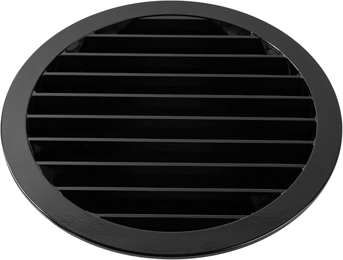 10" Inch Black Round Aluminum Vent Cover - Air Vent Louver - Soffit Grille Cover - Built-in Aluminum Screen - Grill Cover/Dryer Vent Cover for House, Kitchen, Bathroom, Garage Ventilation
