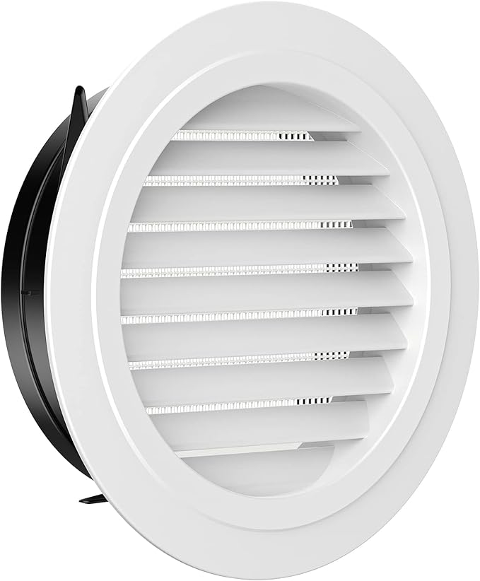 Hon&Guan 8'' Soffit Exhaust Vent, 8 Inch Round Wall Vent Cover for Bathroom Office Home (ø200mm)