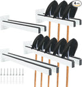 Extra Wide Tool Rack Wall Mount – Heavy Duty Shovel Holder for Garage, Shed & Barn, Powder Coated Steel Organizer for Shovels, Rakes, Brooms, Truck Storage (3.5 x 4.5 x 17.3 in, 4 Pack)