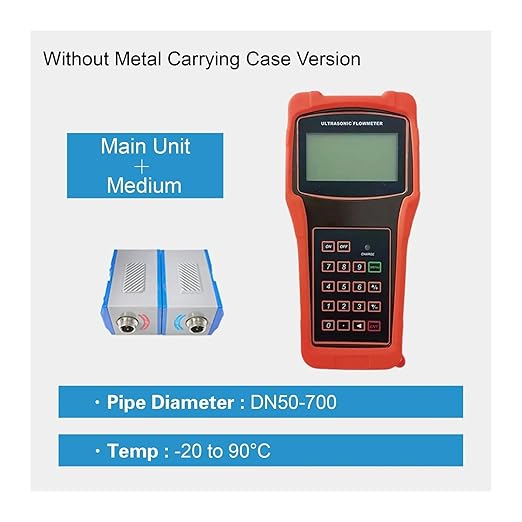 Handheld Flow Meter Portable Clamp-On Flow Measuring Device with Display(Medium)
