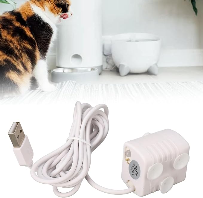 POCREATION Replacement Water Pump for Pet Fountain, Ultra Quiet USB Submersible Water Dispenser Pump with Auto Shut-Off, 5V Low Voltage for Cat and Dog Fountains