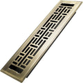 Howeall 2x12 Inches Heavy Duty Walkable Floor Register Easy Adjust Air Supply Lever Floor Vents - Seattle Design - Vent Cover for Home Floor - Antique Brass