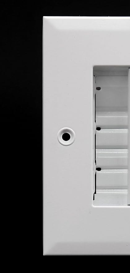 14"w x 4"h Adjustable AIR Supply Diffuser - HVAC Vent Cover Sidewall or Ceiling - Grille Register - High Airflow - Black [Outer Dimensions: 15.75"w X 5.75"h]