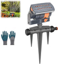 2026 Upgraded 16-Nozzle Oscillating Sprinkler with Dual-Zone Sprinkler Water Timer, 360° 16-Hole Automatic Rocking Sprinkler, Turbo Orbit Mist Sprinklers System for Garden (B No Timer)