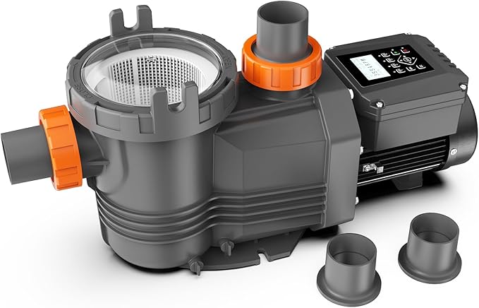 3HP Pool Pump,Variable Speed with Self Primming Above/Inground Pool Pump 11359 GPH with Timer 220-240V