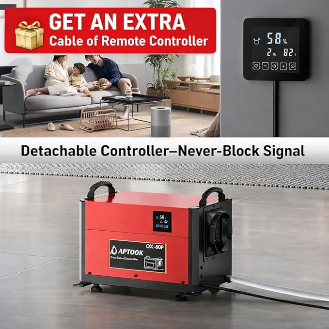 110 Pints Commercial Dehumidifiers for Crawl Spaces & Basement,Under House,Warehouse & Job Sites, Crawl Space Dehumidifier with Drain Hose, Remote Control, Auto Defrost, Humidity Control, CSA Listed