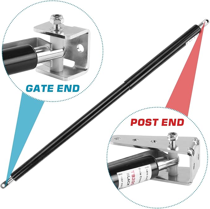 6-Pack TB200B Hydraulic Gate Closer, Heavy Duty Adjustable Closer for 60-140 lbs Gates 40-64 Inch Width, Self-Closing Door Hardware for Yard Fence Garden Ranch Farm
