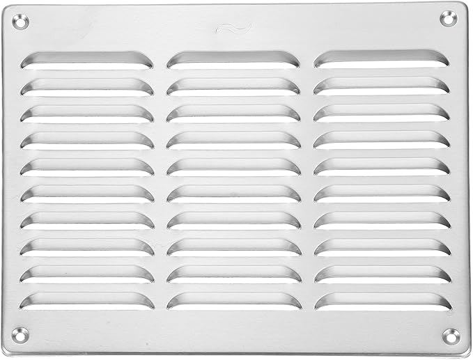 PATIKIL 10x8 Inch Aluminum Vent Cover, Screen Air Grille Ventilation Cover HVAC Louvered Grill for Home Kitchen Fireplace Bathroom Wall Ceiling, Silver