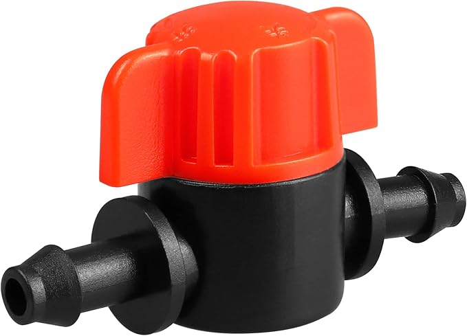 1/4" Drip Irrigation Valves, 40 Pcs Drip Irrigation Shut Off Switch Valve for 1/4 Inch Drip Irrigation Tubing, Water Flow Control Valve Drip Line Cut Off Valve for Drip Sprinkler Garden Systems