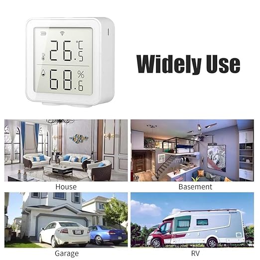 JTLB Thermometer Outdoor Thermometer, 10x9x5 Smart Humidity Sensor Hygrometer Outdoor Indoor Thermometer Digital LCD Display Temperature Humidity Monitor