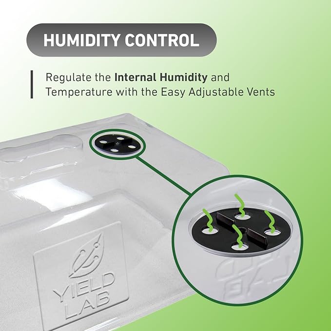 7 Inch Clone Dome - 100 Pack Humidity Vented Domes – Plant Growing Propagation Dome for Seedling, Germination, Soil & Hydroponic Horticulture