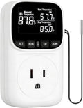 Digital Temperature Controller,Heavy-Duty 15 Amp/1800 Watt Thermostat Socket Plug,VA Display for Heating and Cooling Control Timer,Suitable for Greenhouse Incubators,Homemade Equipment,etc.