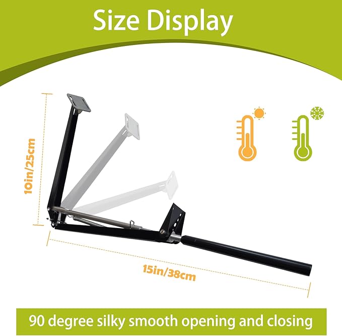 Greenhouse Window Opener Solar Heat Sensitive Powered Roof Vent Kit Automatic Greenhouse Accessories Tool Load Capacity of 15 lbs (Black Single Spring1PCS)