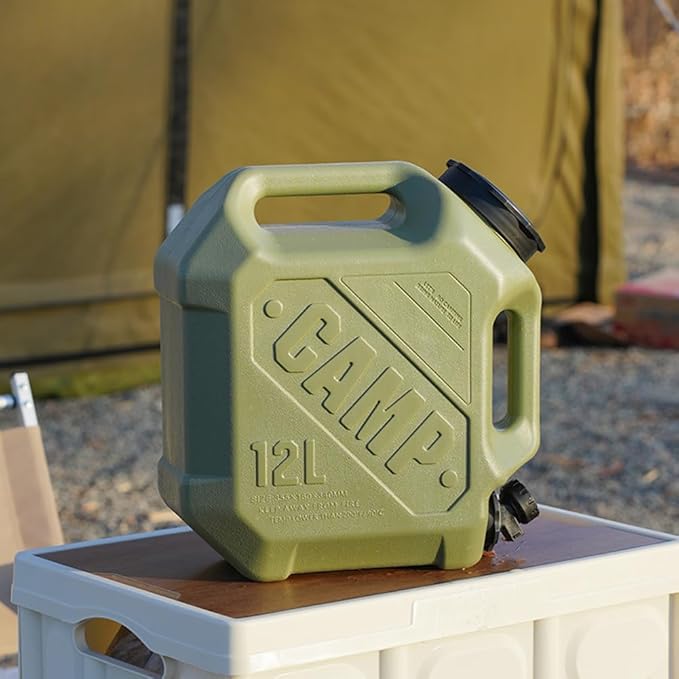 ASIEIT 3.2 Gallon Portable Camping Water Jug Dispenser, Leak Proof Large Capacity Water Storage Tank with Automatic Touch Control Pump, Outdoor RV Hiking Picnic Emergency Water Container