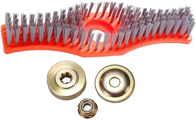 Wire Brush for Lawn Mower Cleaning Heavy-Duty Steel Bristles Multi-Surface Scrubber with Fixing Accessories Ergonomic Handle for Push and Self-Propelled Mowers Concrete Floors Tiles Grout Walls