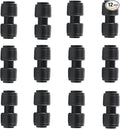 12 Pack 1/4 Inch Straight Union Quick Connect Coupling, Leak-Proof Irrigation Fitting for 1/4" Tubing, Easy Install for Garden, Farm, Sprinkler Systems