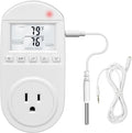 Temperature Controlled Outlet, Briidea Thermostat Outlet Compatible with Window Air Conditioner, Space Heaters, Fans, Auto On/Off, Ideal for Household, Greenhouse, Reptile, Incubator, 110V 15A