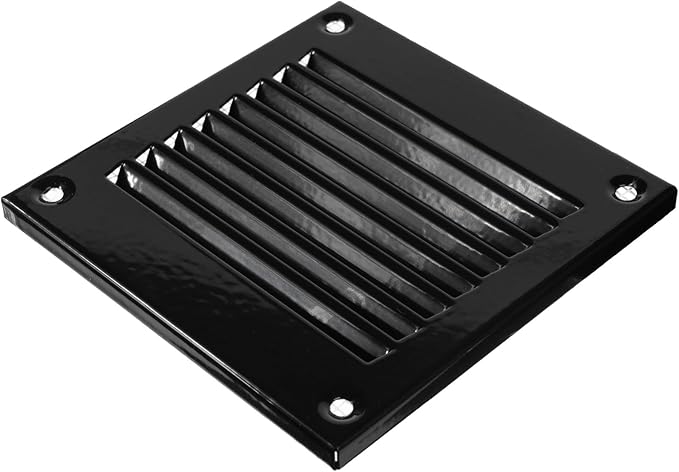 Vent Systems 4'' x 4'' Inch (Overall Dimensions) Pack of 5 - Black - Air Vent Cover Metal Air Return Grill with Built in Pest Guard Screen HVAC Vent Duct Cover for Home Improvement