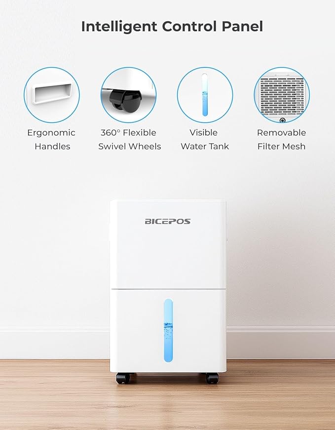 1500 Sq.Ft Dehumidifiers for Home, 21 Pints Dehumidifier for Basement, Bathroom, Bedroom, Large Room, 3 Modes, Auto Defrost, Intelligent Humidity Control, 24H Timer