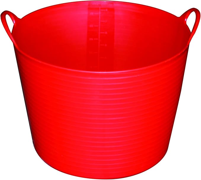Little Giant® Poly/Rubber FlexTub Bucket | Ultra Durable & Versatile Farm Tub | Plastic Synthetic Gardening Tub (1, Red)