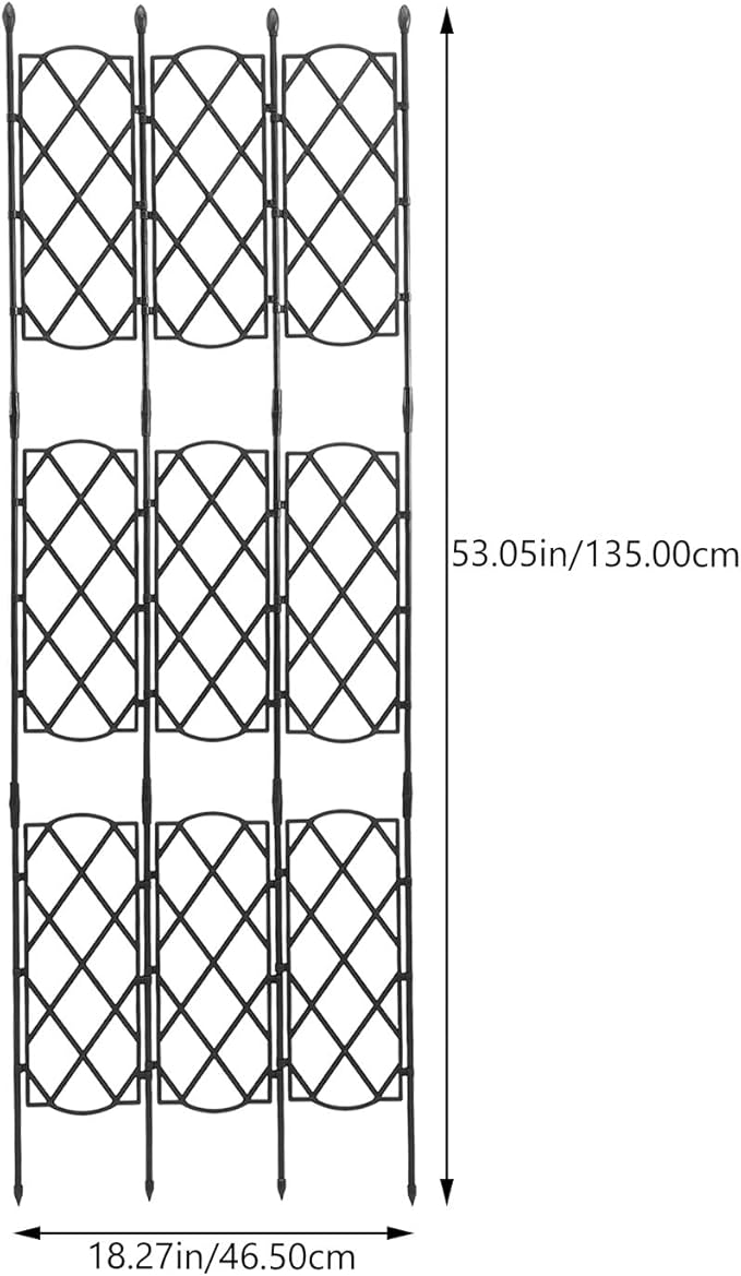 Toddmomy Metal Plant Climbing Trellis Rack 46.5-135cm Adjustable Steel Vine Plant Support for Outdoor Garden